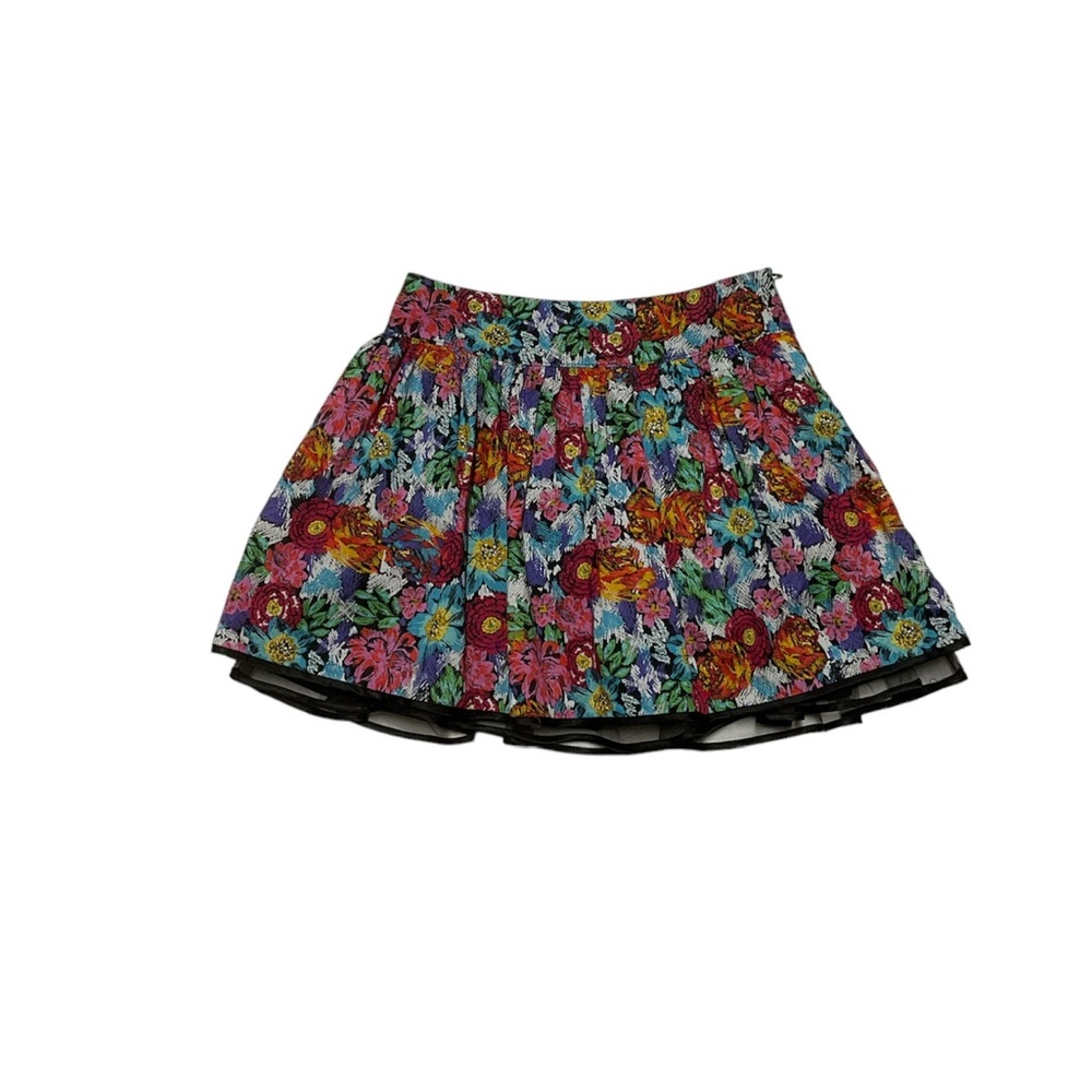 XXI Mini Skirt Women’s S Forever 21 2010’s Twee Black Multicolor Floral Casual